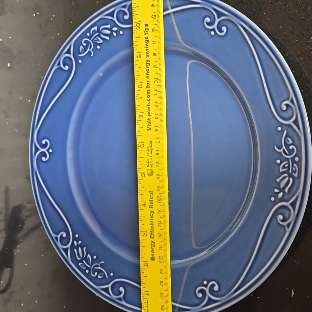 Rare. Princess House Veranda Blue Ceramic Dinner Plate - Picture 2 of 4